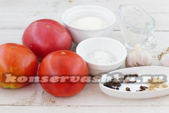 Ингредиенты для приготовления кетчупа с чесноком на зиму