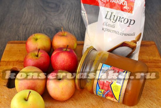 Ингредиенты для приготовления пюре из яблок на зиму