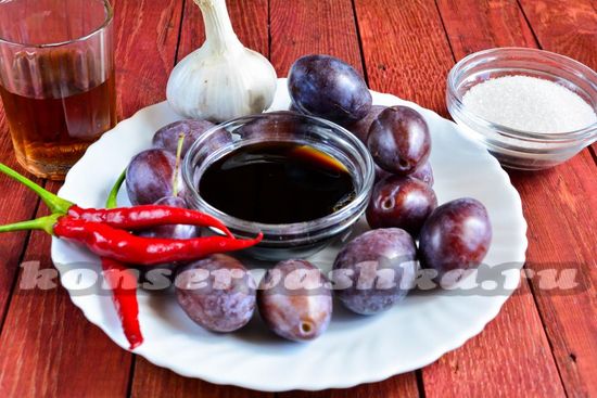 Ингредиенты для китайского соуса с перцем чили на зиму