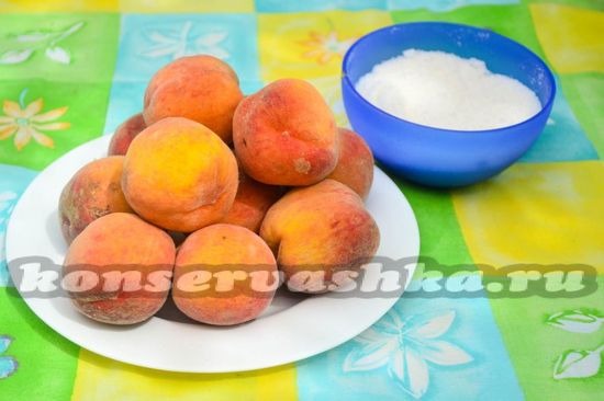 Ингредиенты для приготовления консерваированных персиков