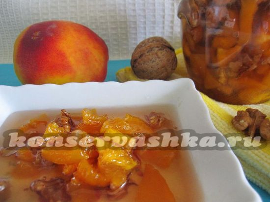 Варенье из персиков с грецкими орехами