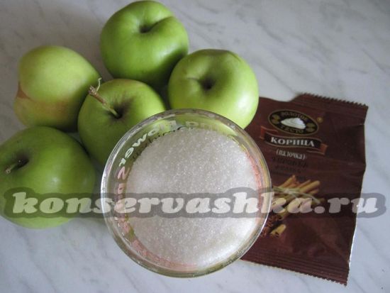 Ингредиенты для приготовления сухофруктов из яблок с корицей
