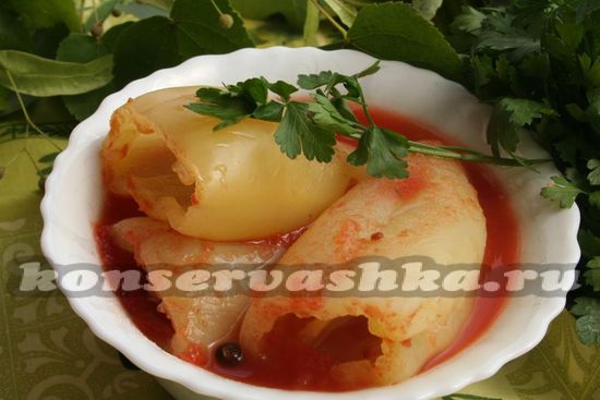 Перец в томатном соке на зиму, рецепт с фото