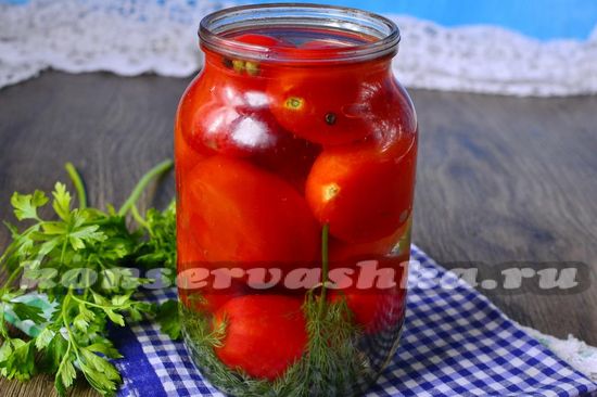 Рецепт Солёные помидоры в банках холодным способом без уксуса
