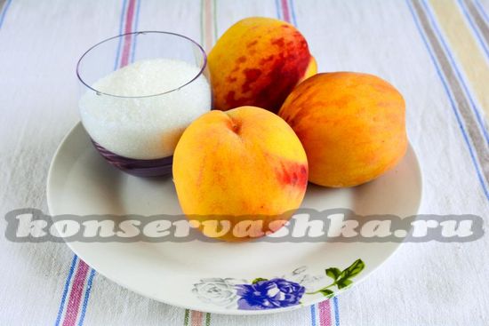 Ингредиенты для приготовления варенья из персиков на зиму