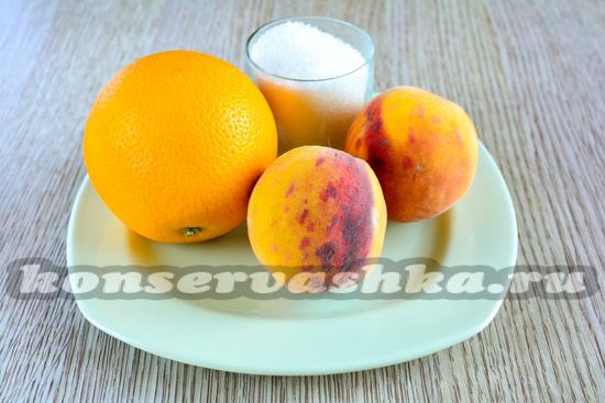 Ингредиенты для приготовления джема из персиков