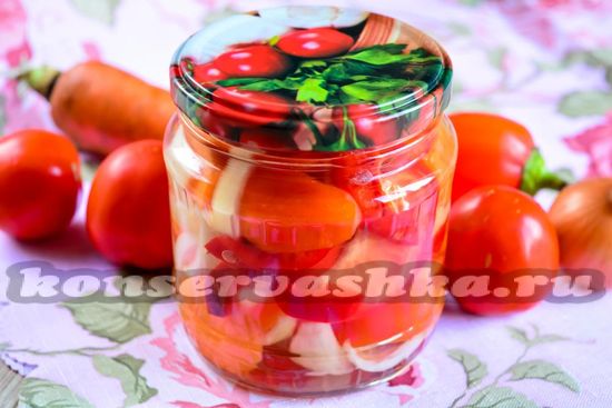 Рецепт помидорного салата с перцем