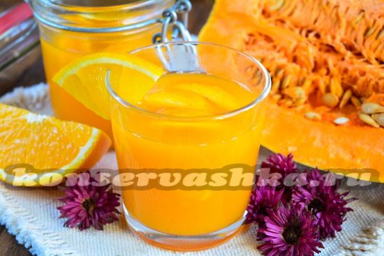 Рецепт сока из тыквы с апельсином