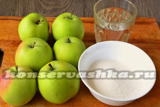 Ингредиенты для приготовления яблочного пюре на зиму
