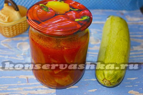 Кабачки в томатном соусе на зиму, рецепт по-литовски
