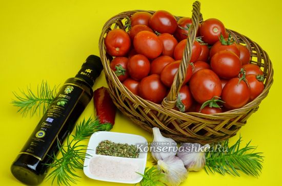 Ингредиенты для приготовления вяленых помидор в сушилке