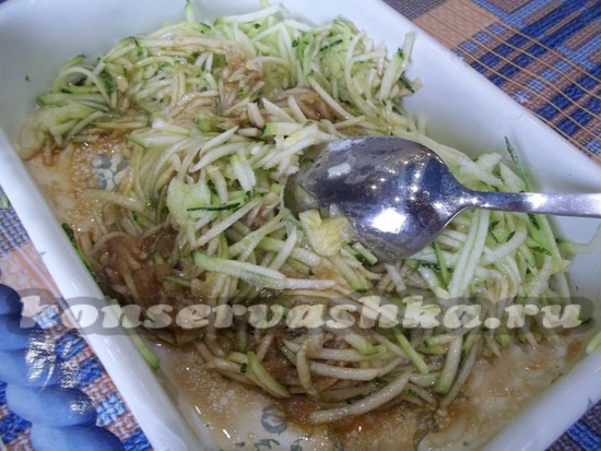 выложить кабачки в маринад
