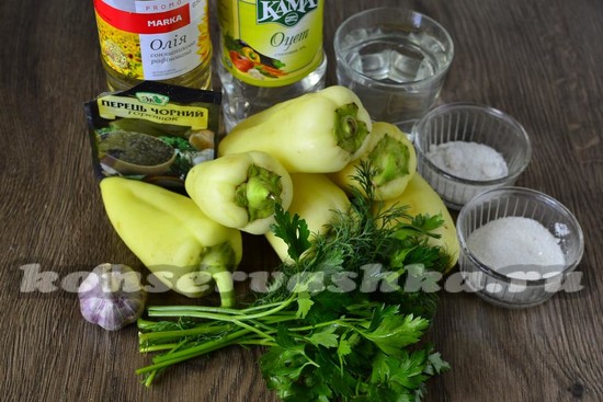 Ингредиенты для приготовления маринованного перца на зиму