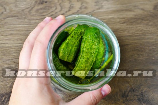 укладываем огурцы