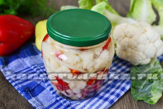Маринованная цветная капуста на зиму, очень вкусная