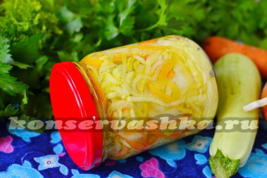Салат из кабачков с морковью и луком на зиму