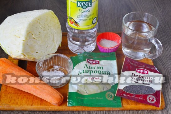 Ингредиенты для приготовления квашенной капусты