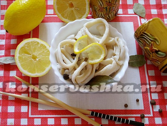 Маринованные кальмары