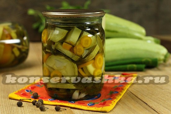 Кабачки маринованные на зиму с морковью