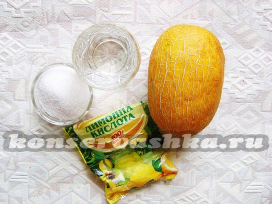 Ингредиенты для приготовления компота из дыни на зиму