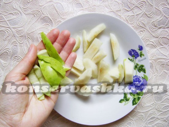 груши нарезать
