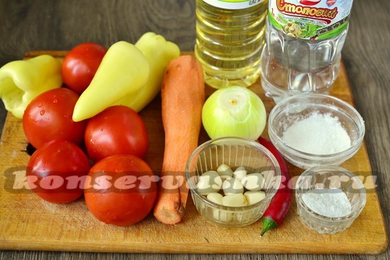 Ингредиенты для приготовления домашней аджики
