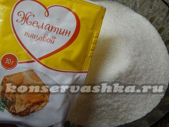 Добавить желатин к сахару
