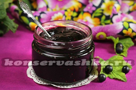 Джем из черной смородины с малиной