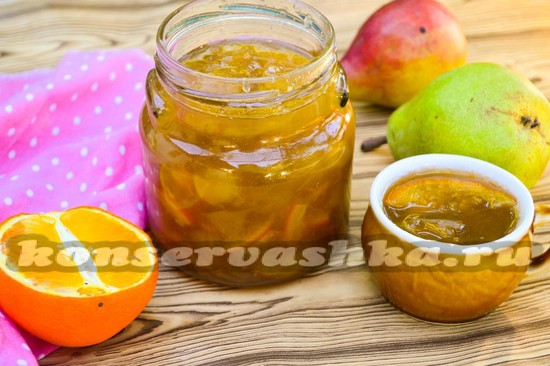 рецепт варенья из груши с апельсином