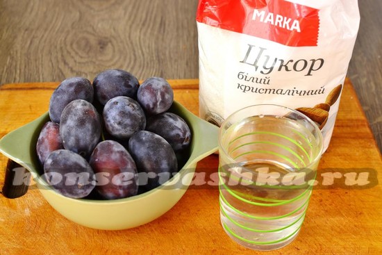 Ингредиенты для приготовления варенья из слив