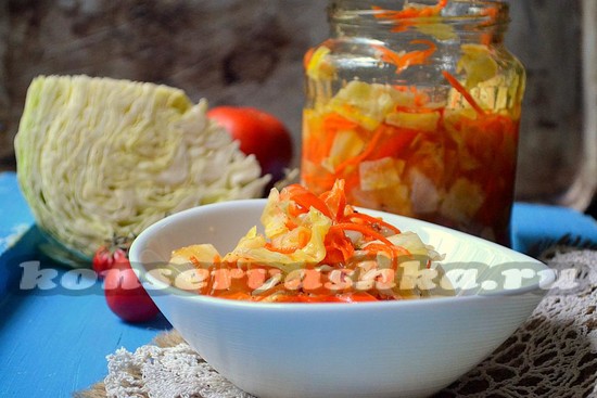 Рецепт салата из капусты по-корейски на зиму