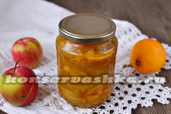 Рецепт варенья из яблок дольками прозрачное с апельсином