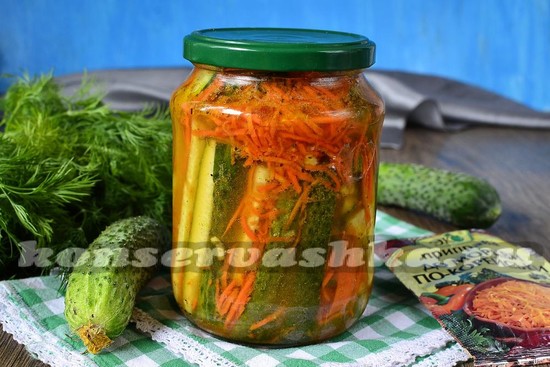 Огурцы по-корейски на зиму с приправой для корейской моркови