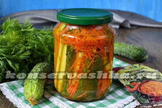 рецепт огурцов по-корейски на зиму с приправой для корейской моркови