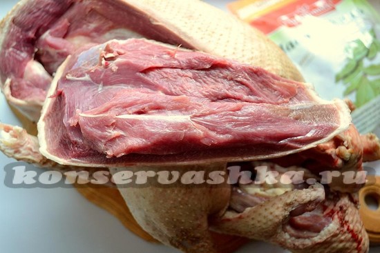 разделать утку на куски